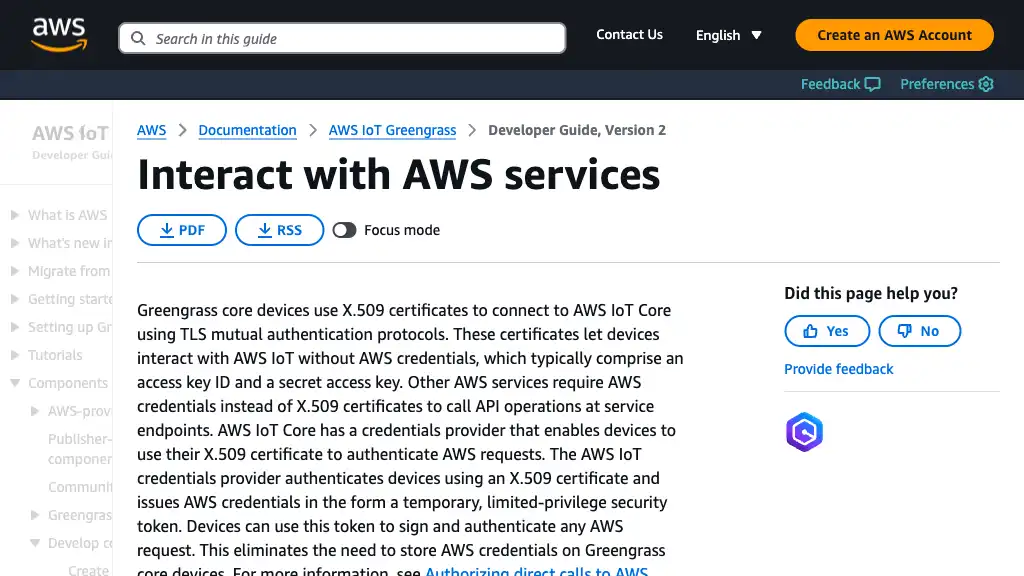 Interact with AWS services - AWS IoT Greengrass